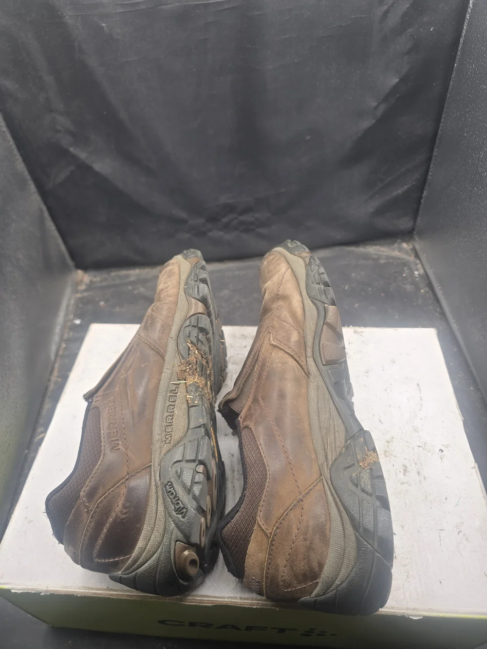Men's Slip-On Leather Work Shoes - Brown
